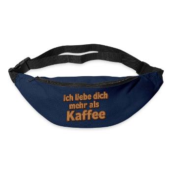 Ich liebe dich mehr als Kaffee – Liebes Spruch - Gürteltasche - Navy - Vorne