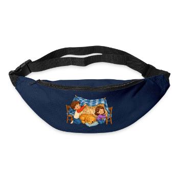 Kinder Deckenhöhle mit Hund Kuscheliges Motiv - Gürteltasche - Navy - Vorne