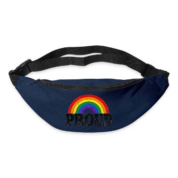 Proud Regenbogen Vintage Cap Shirt Sticker Kissen - Gürteltasche - Navy - Vorne