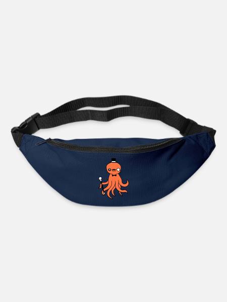 Kraken Mr. Sir Zylinder Hut Monokel Brille reich - Gürteltasche - Navy