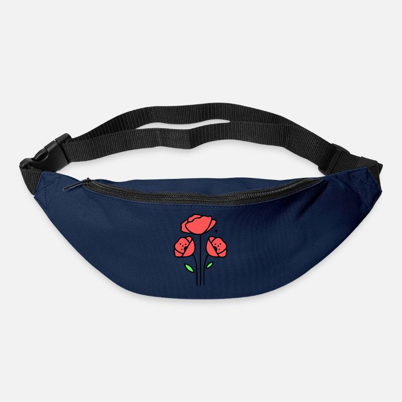 mohnblume-mohnblumen-minimalistisch-line-art-1 - Gürteltasche - Navy