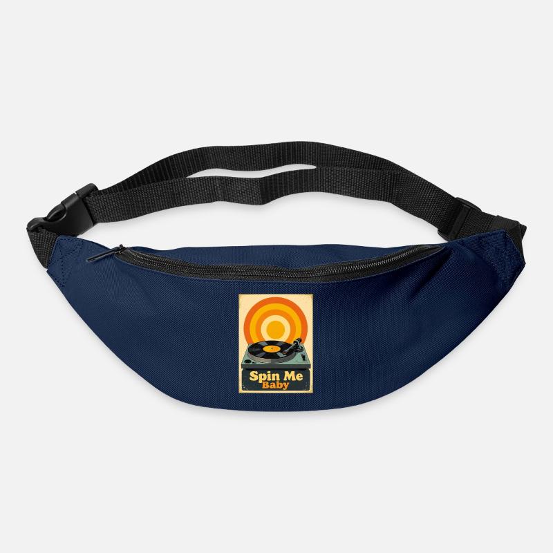 Retro-Vinylplatte mit warmem, lebendigem Ton - Gürteltasche - Navy