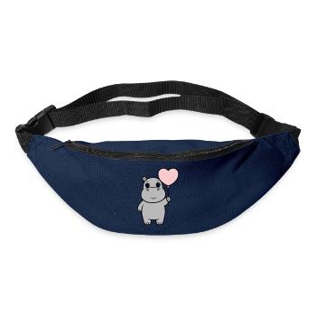 Süßes Nilpferd Herz Ballon Liebe - Gürteltasche - Navy - Vorne