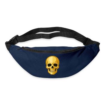 Stilisierte goldene Totenschädelillustration - Gürteltasche - Navy - Vorne