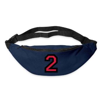 Zahl 2 - Nummer 2 (Rot) Nr. 2 - Gürteltasche - Navy - Vorne