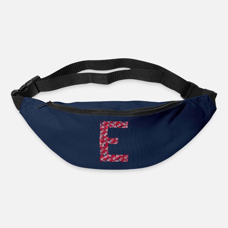 Lettre E - tshirt bisous - Sac banane - marine