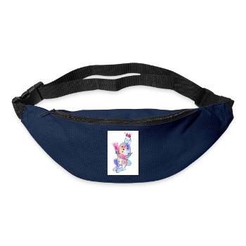 Bunter Weihnachtskuschelhase mit Mütze - Gürteltasche - Navy - Vorne