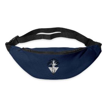 Geometrischer fraktaler Baum auf schwarzem Hintergrund - Gürteltasche - Navy - Vorne