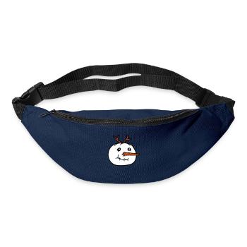 bonhomme de neige visage tête cool hiver noël ka - Sac banane - marine - Devant