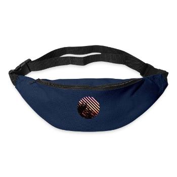 T-Shirt Urlaub Strand Palmen Ferien Sommer Sonne - Gürteltasche - Navy - Vorne