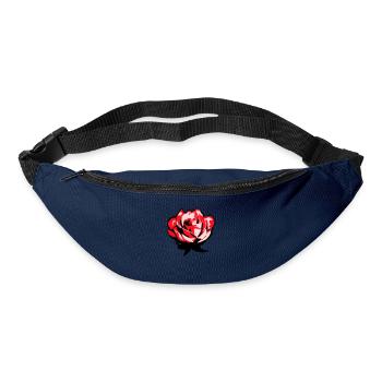 Jolie belle fleur de rose feuille roses romantique - Sac banane - marine - Devant