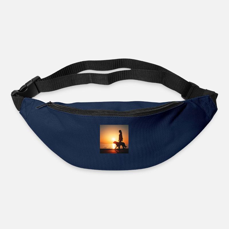 Schwarzer Labrador - Gürteltasche - Navy