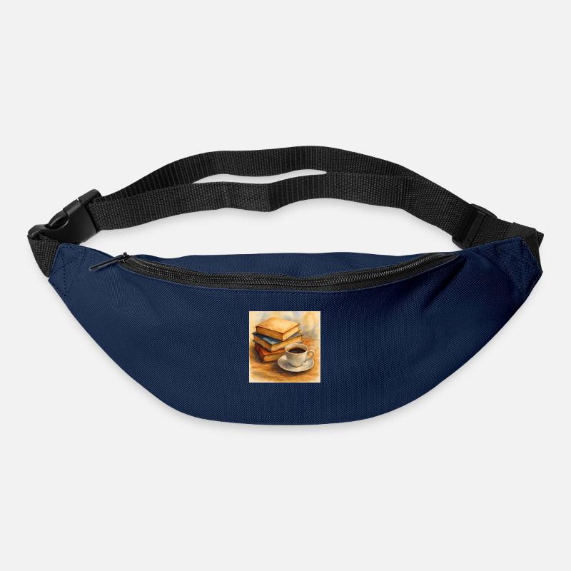 Book and coffee - Bum bag - navy