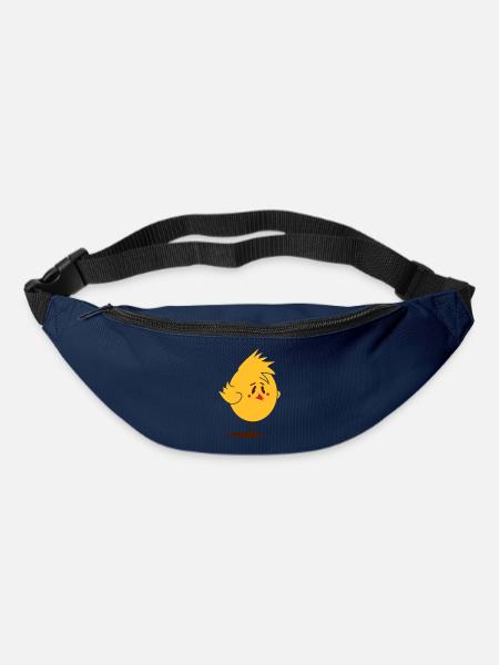 lustiges Küken mit Irokesen Frisur - Gürteltasche - Navy