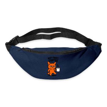 But first coffee cat - Bum bag - navy - Front