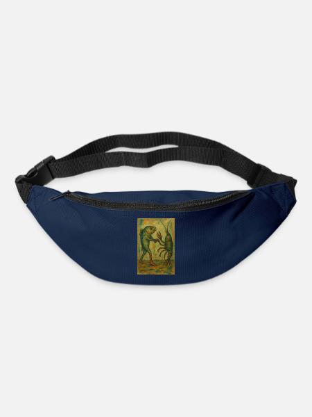 Abstrakter Fischtanz Kunstdruck - Gürteltasche - Navy