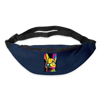 Bunter Hasenkopf  Pop-Art - Gürteltasche - Navy - Vorne