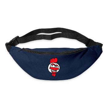 Huhn Vogel Hahn Chick Gockel grinsen Lustig Spaß - Gürteltasche - Navy - Vorne