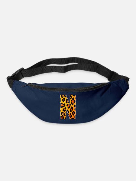 Neon-Leopardenmuster GelbOrange - Gürteltasche - Navy
