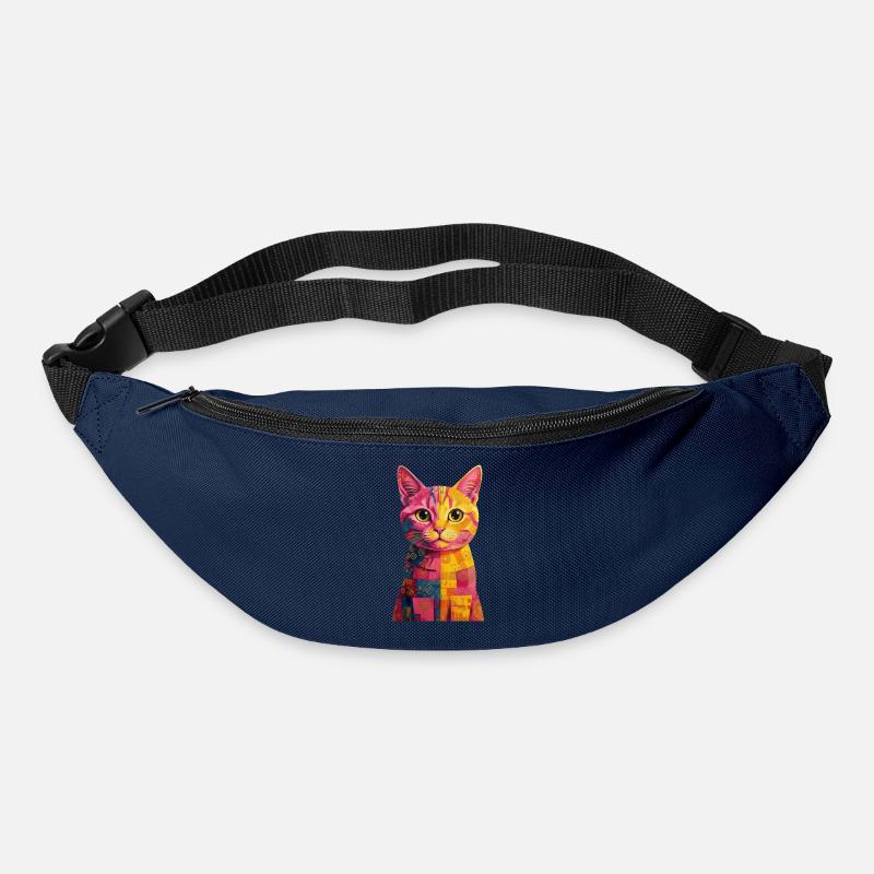 Chat Pop Art - Coloré - Sac banane - marine