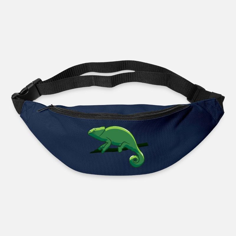 Caméléon vert - Sac banane - marine