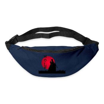 Black wolf, forest and sunset - Bum bag - navy - Front
