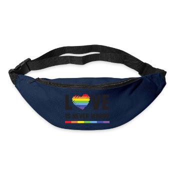 Mois de la fierté LGBT - L’amour ne se trompe jamais - Sac banane - marine - Devant