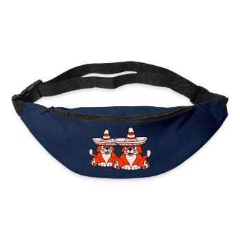 2 Sombrero Hat Chats Amis de la culture mexicaine - Sac banane - marine - Devant