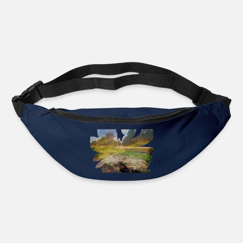 Un delta de rivière brûle de couleurs - Sac banane - marine