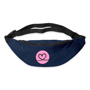 Badminton Love – Federball Herz - Gürteltasche - Navy - Vorne