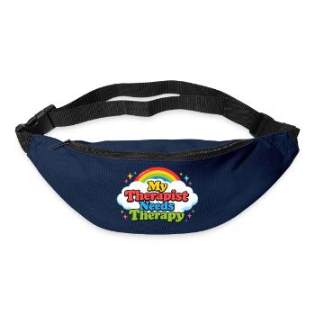 Mon thérapeute a besoin de thérapie - Sac banane - marine - Devant