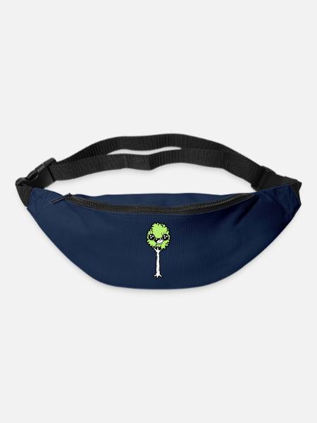 Lachende Cartoon Birke - Gürteltasche - Navy