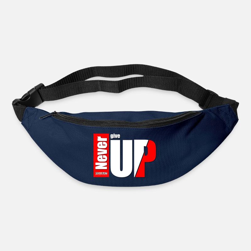 never give up - Gürteltasche - Navy