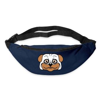 Dog Pug Small Cute Dick Love Happy Comic Fun - Bum bag - navy - Front
