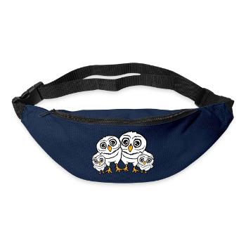4 Owls Dad Mom Child Baby Family Mother Father - Bum bag - navy - Front