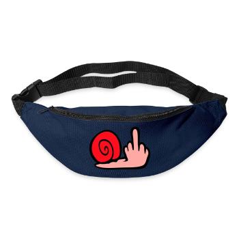 Schnecke Mittelfinger Beleidigung Wichser Fuck You - Gürteltasche - Navy - Vorne