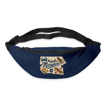 Maryland Vintage Staatsflagge & Krabbenaufkleber - Gürteltasche - Navy - Vorne