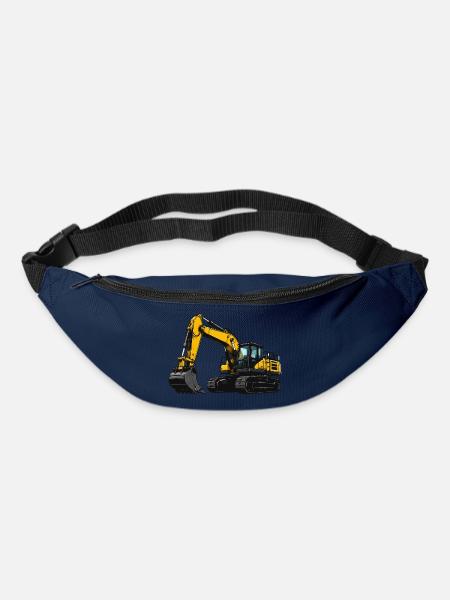 Gelbe Baumaschine Bagger - Gürteltasche - Navy
