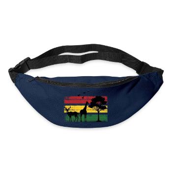 Afrika Safaritour Tiere Africa Five Urlaub - Gürteltasche - Navy - Vorne