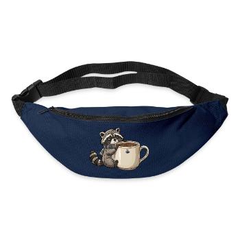 Tired Raccoon Coffee Design - Gürteltasche - Navy - Vorne