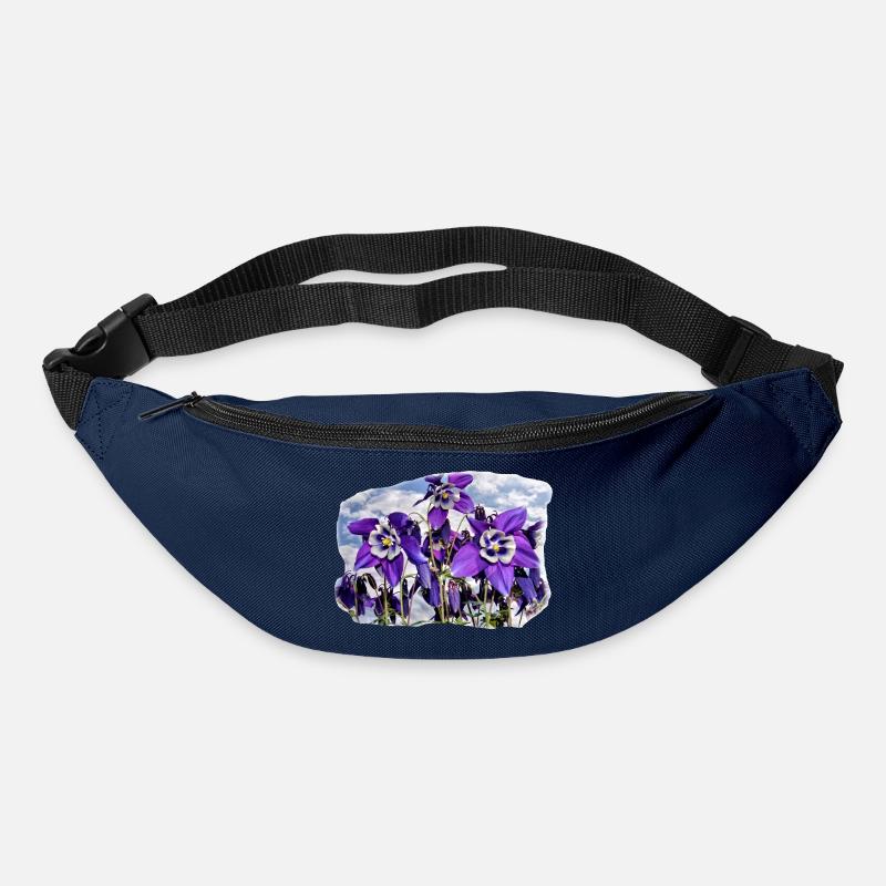 Blühende Akelei - Gürteltasche - Navy