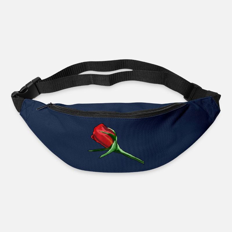 Rote Rose auf Schwarz Painterly - Gürteltasche - Navy