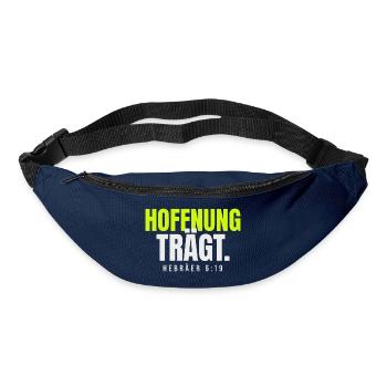 Hoffnung trägt – Hebräer 6,19 - Gürteltasche - Navy - Vorne