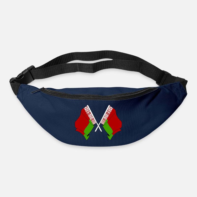 Deux drapeaux croisés de Russie blanche - Sac banane - marine