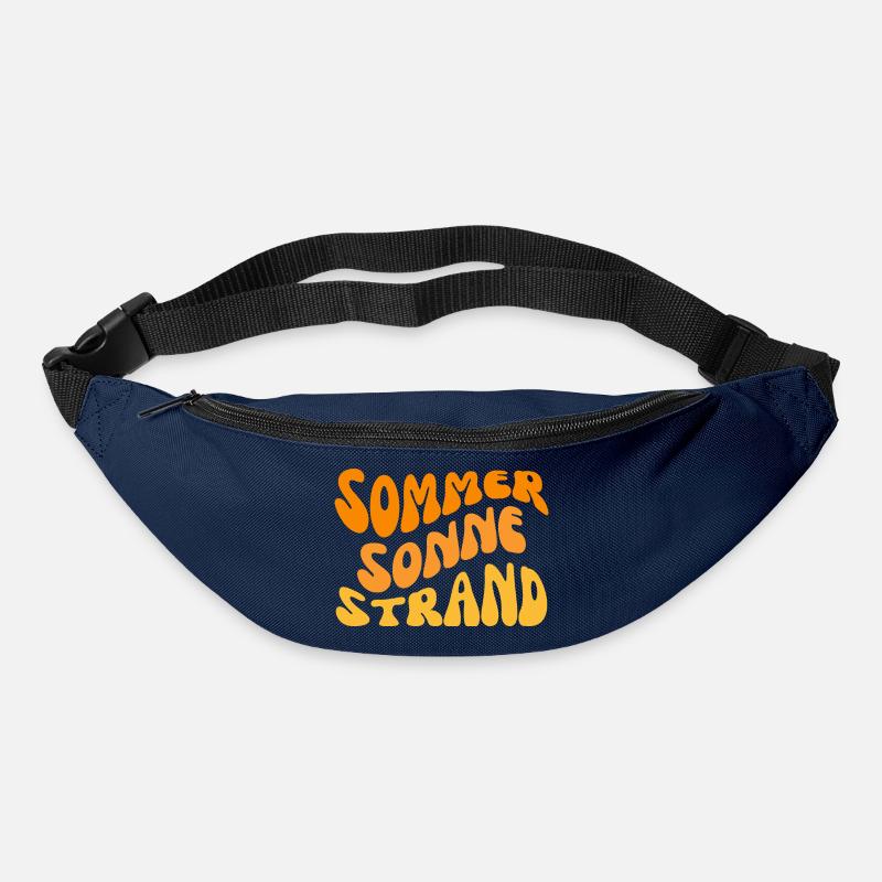 Plage de soleil d’été ondulée - Sac banane - marine
