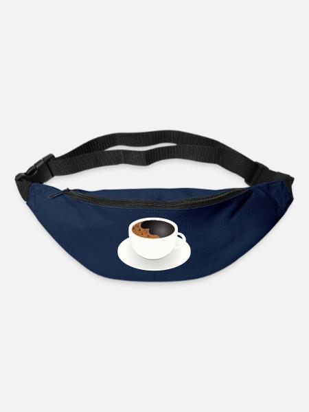 Schlichte Kaffeetasse mit schwarzem Kaffee Motiv - Gürteltasche - Navy