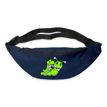 2 friends riding caterpillar father mother child dad mom - Bum bag - navy - Front
