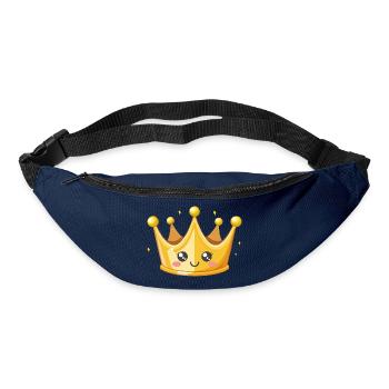Kawaii Golden Crown Illustration - Bum bag - navy - Front