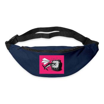 Anarchischer Aal aus Papierflieger gegen Monitor - Gürteltasche - Navy - Vorne