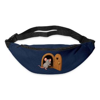Neugierige Maus und kleine Tür - Gürteltasche - Navy - Vorne